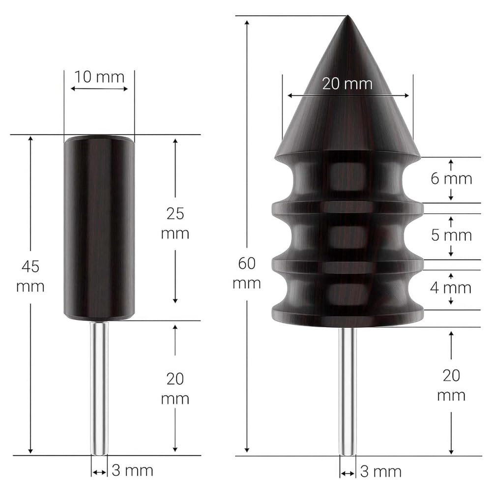 Lot de 6 embouts de polissage pour cuir - Outils de polissage en bois tropical - Kit de bords lisses pour cuir