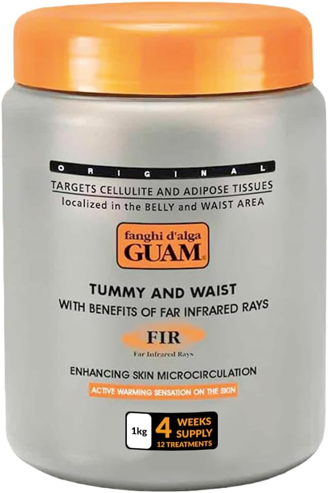 Guam Anti-Cellulite Stomach Wraps, INFRARED Body Wrap for Flat Tummy, FIR Tummy Wrap Celulite Remover, Belly Cellulite Treatment, Stomach Skin Firming and Tightening Body Mud (2.2LB)