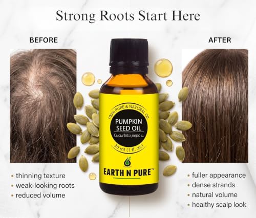Image of Earth N Pure Pumpkin Seed Oil for Skin & Haie Care - Cold Pressed Natural Rich in Vitamin E- Lightweight for Face, Scalp Nourishment & Massage | 15ml