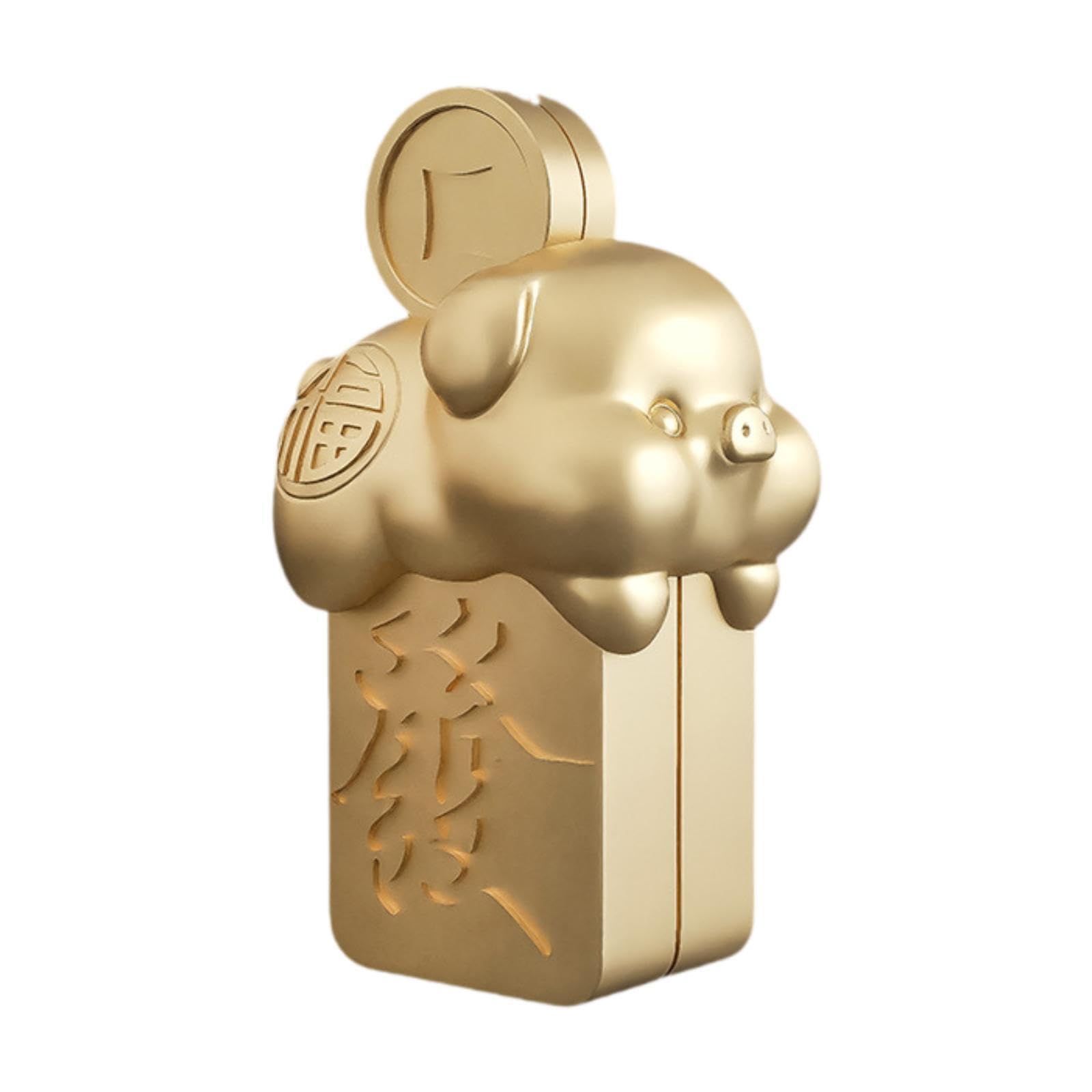 TWISAXC Adorable Money Bank Floor Box Stylish Mahjong Pig Statue For Living Room Decor Money Bank Adorable Cute Change Box Floor