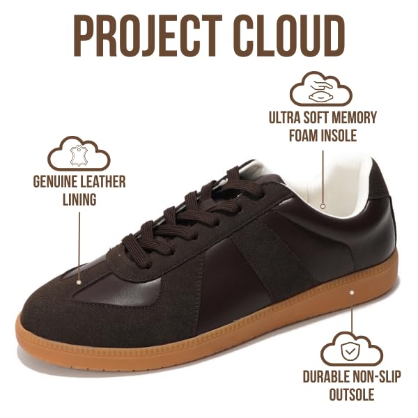Image of Project Cloud Mens Sneakers - Eco-Crafted Leather Memory Foam Insole Dress Shoes for Men Non Slip Laced-Up Water-Resistant Mens Casual Shoes - Dress Sneakers 2026