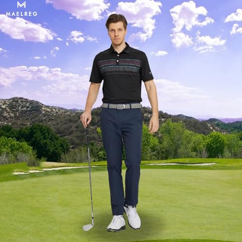 M MAELREG Mens Golf Pants Flat Front Waterproof Lightweight -30"/32"/34" Slim Fit Chino Casual Dress Pants for Men Navy by M MAELREG - Used condition - US$31.34