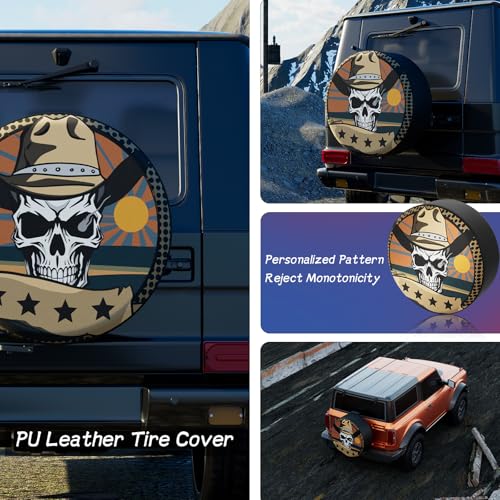 Image of OFFCURVE Spare Tire Cover Thickening PVC Leather Automotive Wheel Cover Universal Fit for Jeep, Trailer, RV, SUV, Truck, Tough Tire Wheel Soft Cover Waterproof Sun Rain Snow Tire Protector, 15 Inch