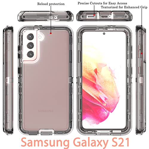 Coque Galaxy S21 caoutchouc solide durable noire transparente