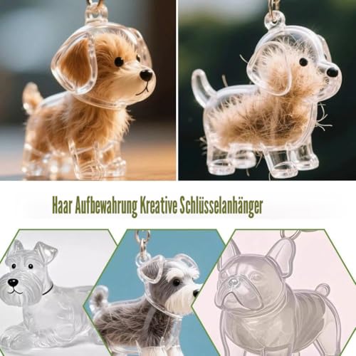 Hundehaar-Sammler-Schlüsselanhänger, Hundehaar-Anhänger, Pelz-Andenken, Kapsel-Anhänger, DIY-Haustier-Aufbewahrungsflasche, kreatives Gedenkgeschenk für Tierliebhaber