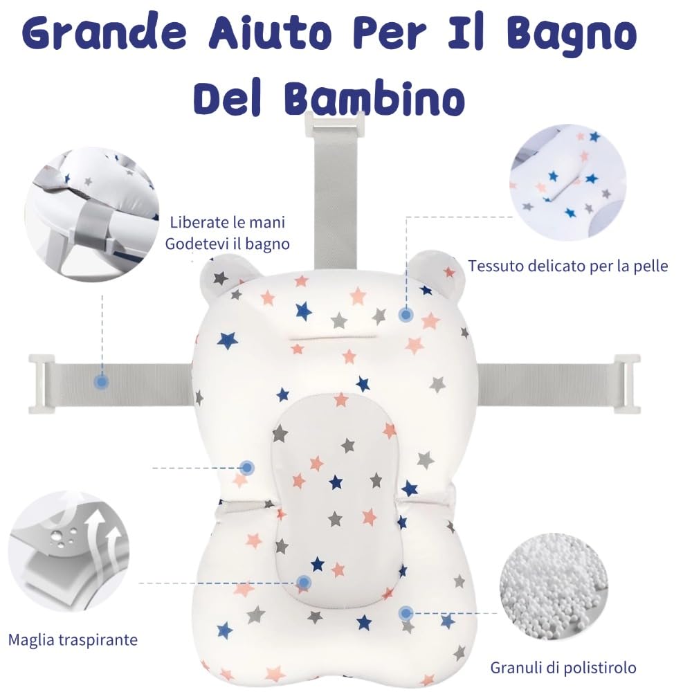 Coussin de bain pour bébé, réducteur de baignoire pour bébé, support de baignoire universel, matelas de bain antidérapant