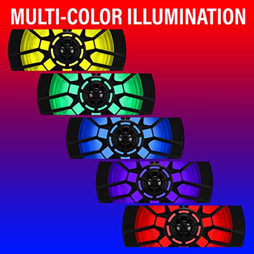 Image of BOSS Audio Systems B6RGB ATV UTV Marine Roll Cage Waketower Speaker Pods - IPX6 Rated Weatherproof, Amplified, 6.5 Inch, Full Range, 2 Way, Bluetooth, RGB LED Illumination, Aux in, Sold in Pairs