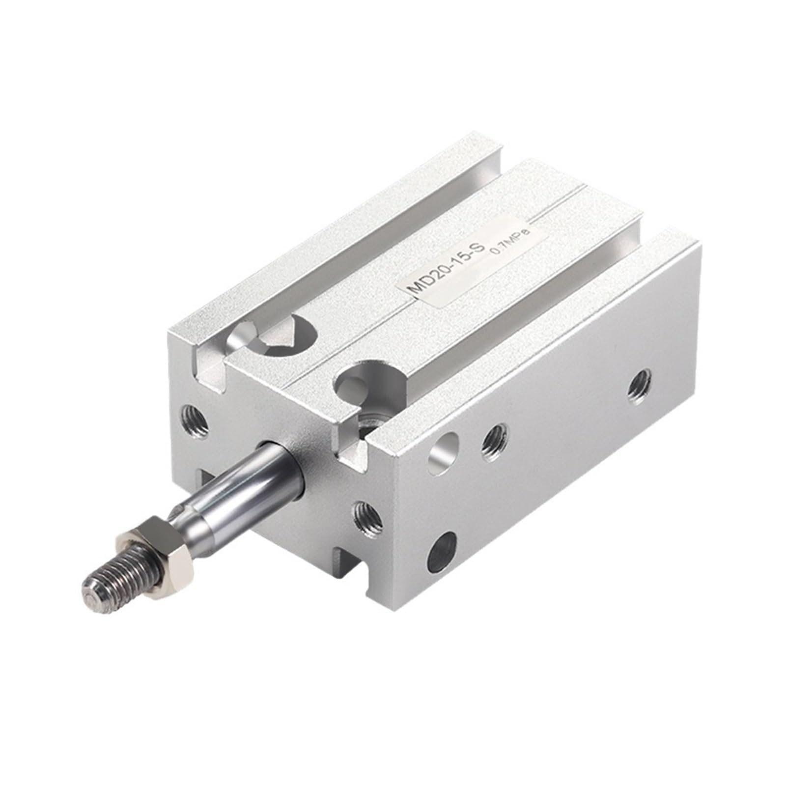Cilindro neumático MD16 con carrera de 20mm y diámetro de 16mm para automatización