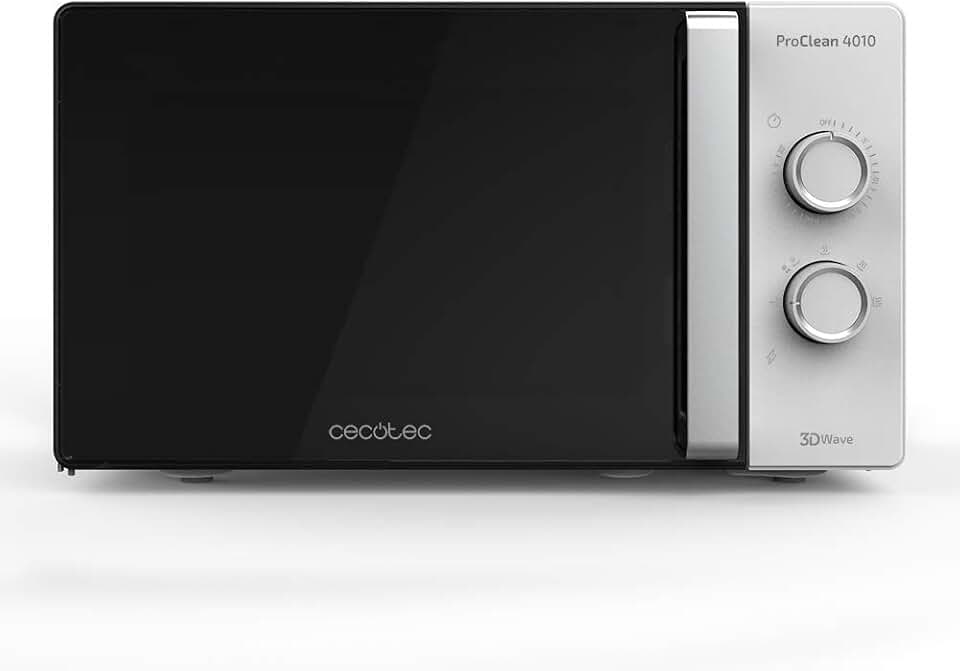 Cecotec ProClean 4010 Microondas con revestimiento Ready2Clean para una mejor limpieza, Tecnología 3DWave, 700 W, 23 l, Diseño elegante con Puerta FullCrystal