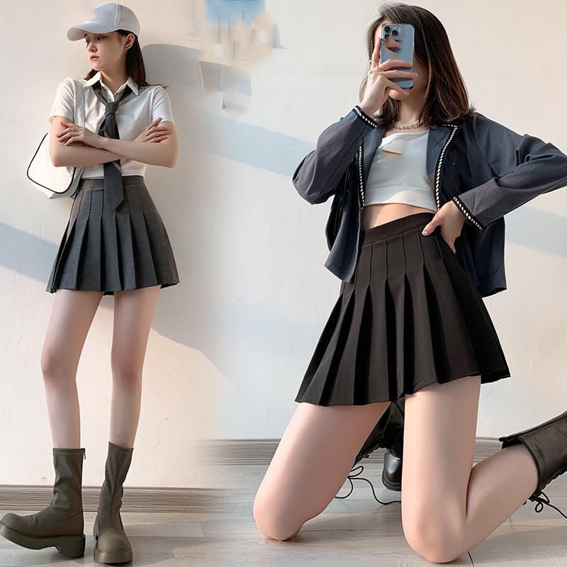 Women's High Waist Plaid Cotton Thin Short Skirt3