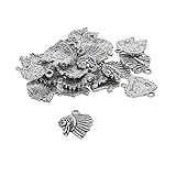 Fityle 30 Pieces Lots Gymnastics Charms Antique Silver Indian Chief Head Charms Pendant Findings for Jewelry Making Necklace DIY Handmade Craft Supplies