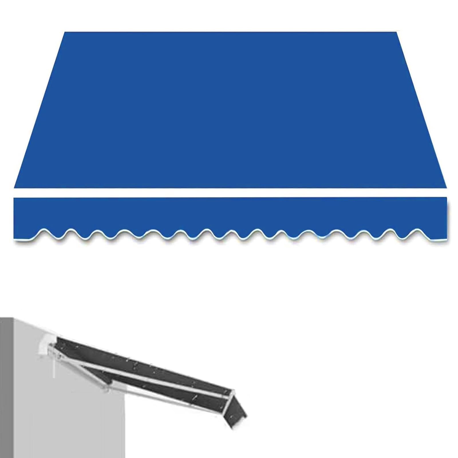 Yuqiwkk Blue Replacement Canvas For Retractable Awning, Outdoor Patio Canopy Deck Awnings Cover 280Gsm Polyester Uv Resistant Sunshade Shelter, Sunshade Canopy Textile For Balcony(,3X2.5m (10X8.2ft))