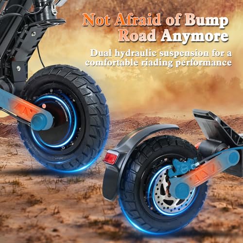 Image of Fast Electric Scooter Adults, 1200W /5600W Off Road E Scooter, 35 /50 Miles Long Range, 35 /50 MPH Top Speed, 10 /11 inch Tires, Foldable Kick Scooter for Adults and Teens with Dual Suspension