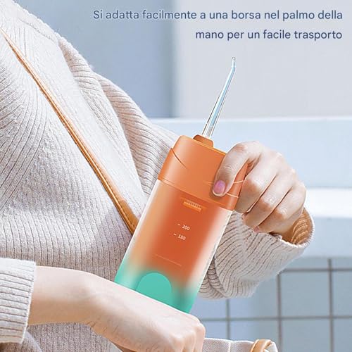 Munddusche, wiederaufladbar, kabellos, 240 ml, für die Zahnreinigung auf Reisen, zu Hause, für Frauen, Männer und Kinder – Bild 8