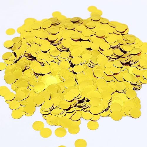 Image of Gold Metallic Foil Confetti(0.59 inch) Round Dots Glitter Table Confetti for Party Wedding Decorations,2.11 OZ per pack