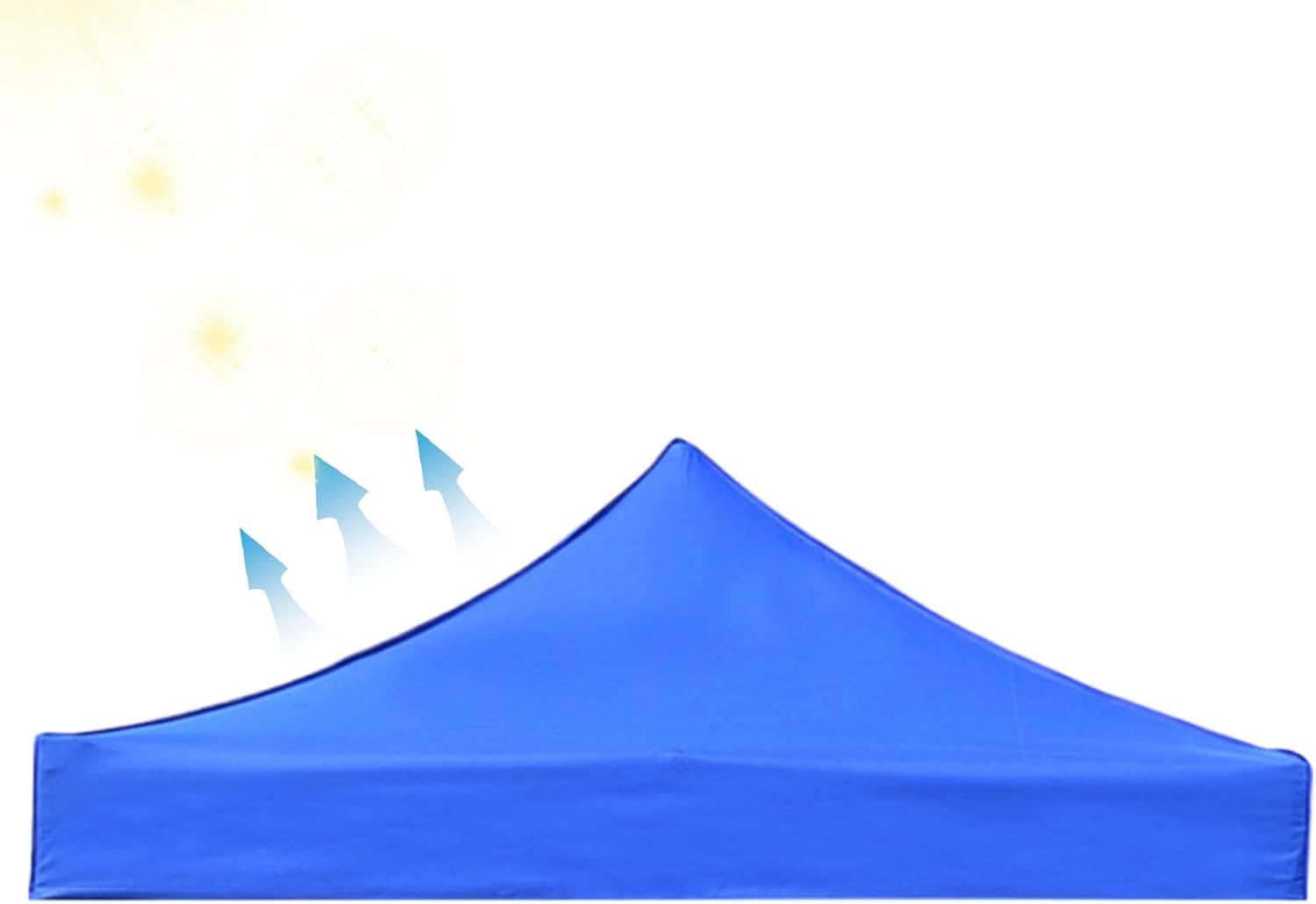 10x10 Ft Gazebo Covers Replacement Canopy Waterproof Anti UV Tent Silver Coated Sunshade for Outdoor Garden Patio Camping Blue