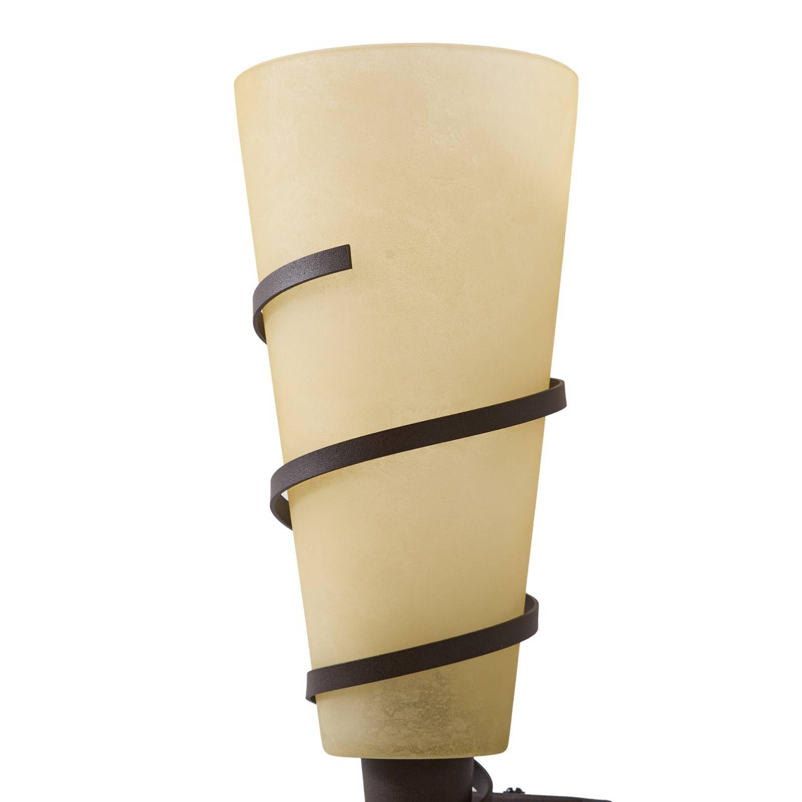 Lindby Glas Wandlampe rostfarben, Wandleuchte innen Wandfackel Uplight Effekt Wandbeleuchtung Wohnzimmer Esszimmer Flur 1x E14 ohne Leuchtmittel