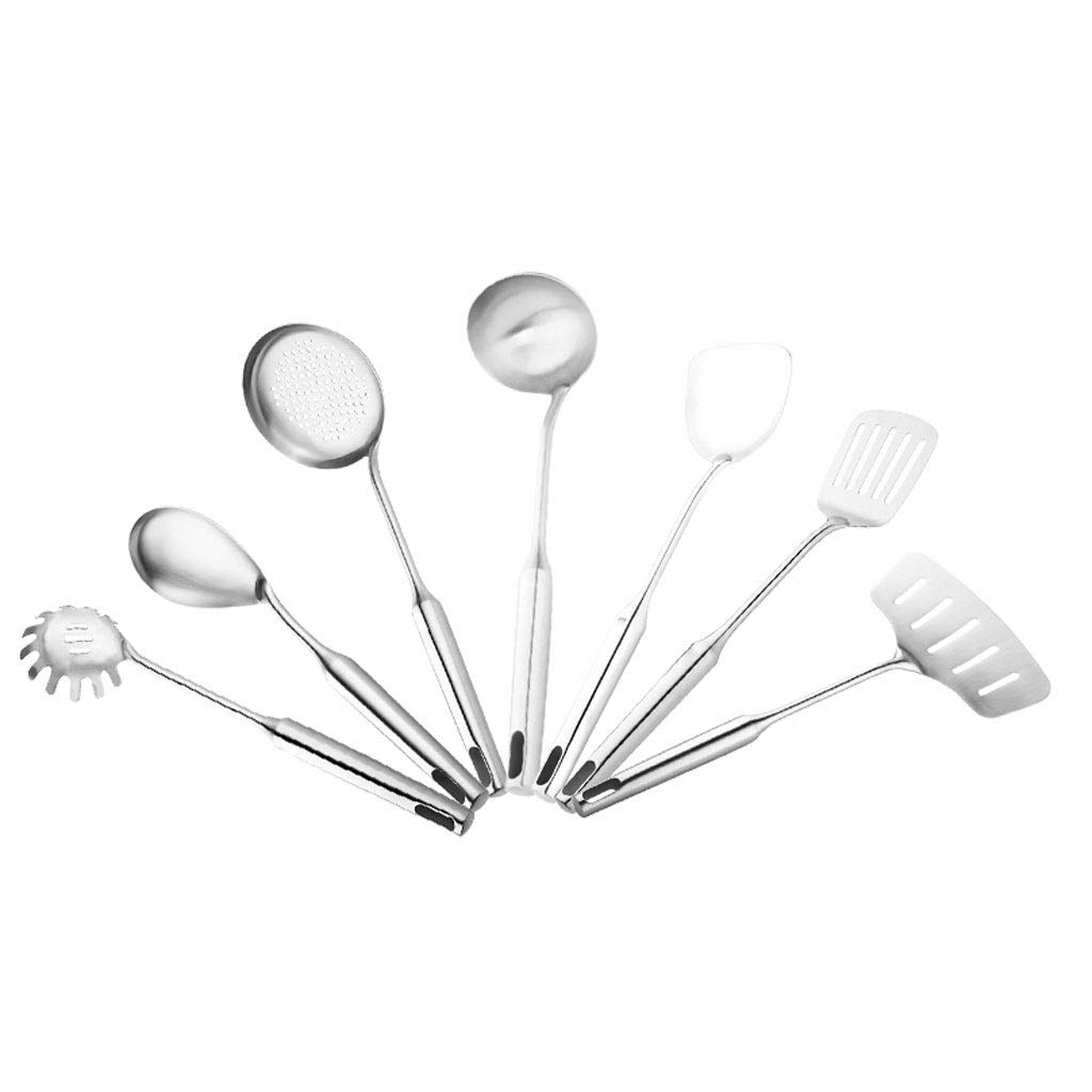 SKUZA Küchenutensilien-Set, Edelstahl-Kochwerkzeug-Set, Pfannenwender, hitzebeständiger Griff, Suppenlöffel, Antihaft-Spezial-Kochschaufel, Küchenwerkzeuge