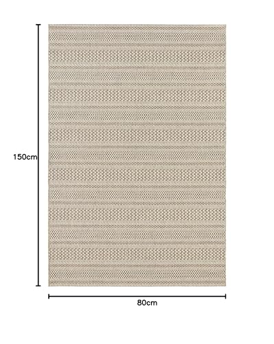 Elle Decor Arras Flat Woven Indoor and Outdoor Rug in Handmade-Look Natural Brown 80 x 150 cm, 80 x 150 cm (Rectangular) - Image 2