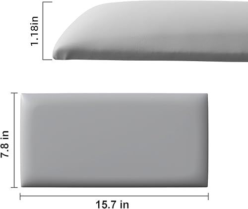 Miniatura 10 de Raycity Paneles de pared tapizados de color blanco para despegar y pegar, paquete de 6 paneles de 7.8 x 15.7 pulgadas, panel de pared 3D