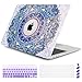 Dongke MacBook Air 13 Inch Case 2018 Release New Version A1932, Crystal Paisley Logo See Through Hard Case Shell Cover for MacBook Air 13 Retina with Touch ID (M733 Purple)