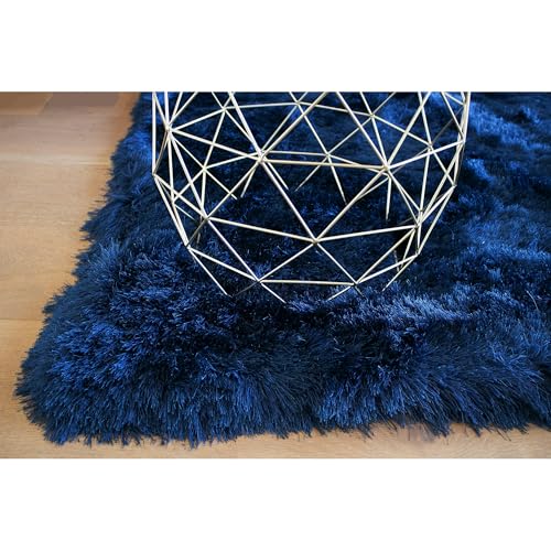 Image of Tauhid Carpet Handmade Super Soft Shag Carpet Rug Microfiber Area Carpet Rug for Living Room, Bedroom, Home Decor 3 x 5 Color Blue.
