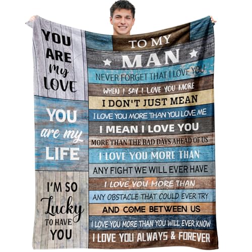 Fluxflix Gifts for Boyfriend Boyfriend Birthday Gifts Anniversary Wedding Gift for Men I Love You Gifts for Him Birthday Gifts for Boyfriends from Girlfriend to My Man Blanket 60X50