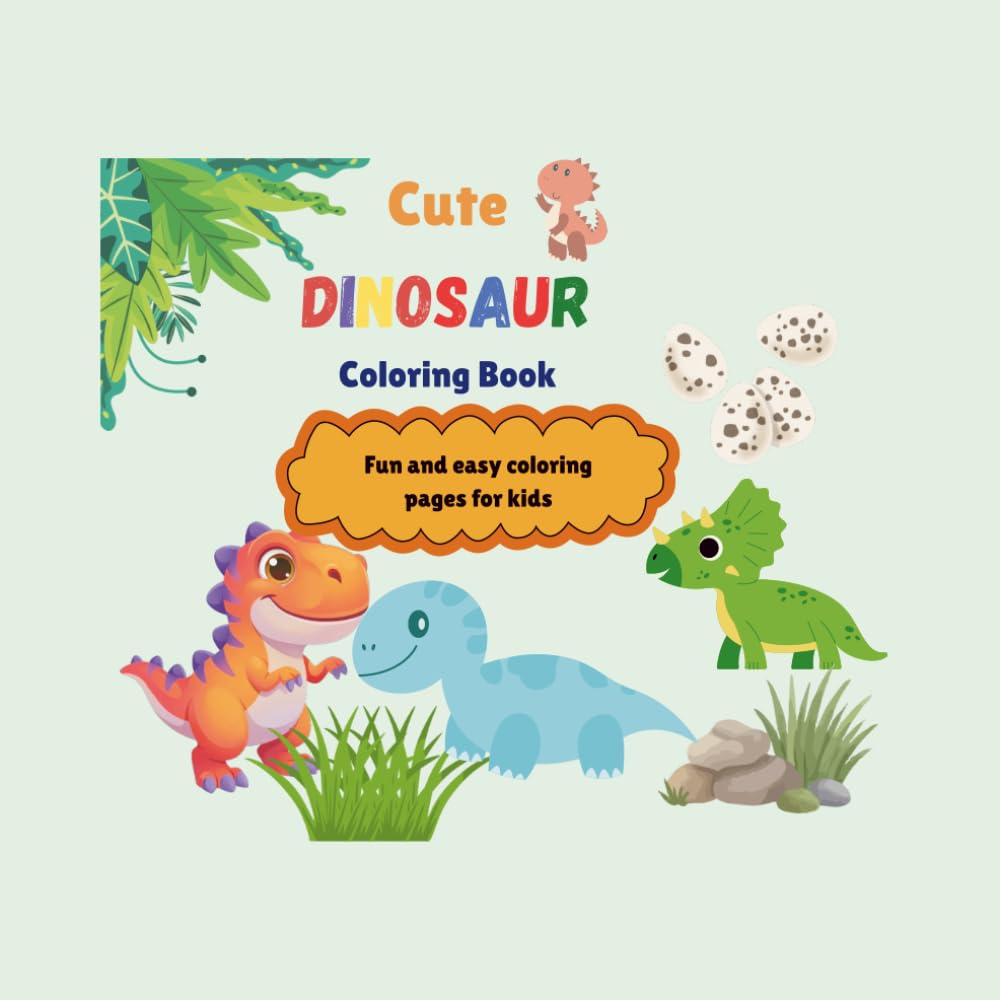Cute DINOSAUR Colouring Book