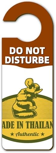 Cultura aduanera tailandesa hecha en Tailandia Mensaje de advertencia Sala de perturbación Perilla de puerta