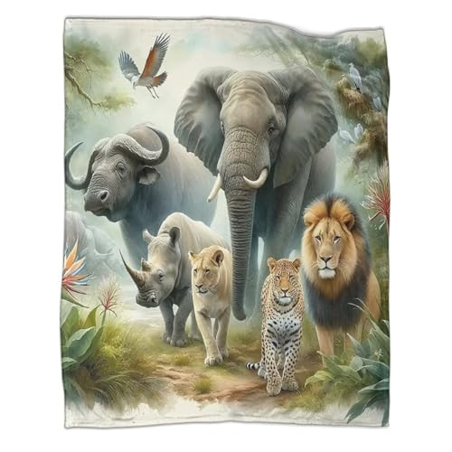 Couverture microfibre éléphant chaude et douce 100x130 cm pour lit - 3