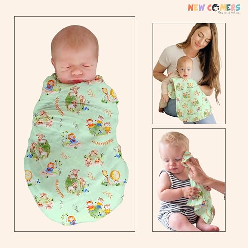 Image of NEW COMERS Baby Muslin Cloth Set | 6 Pcs Double Layered Pure Cotton Swaddle Wrap | Soft & Absorbent Baby Burp Cloth & Reusable Washcloth Towels, White (SBW 05)