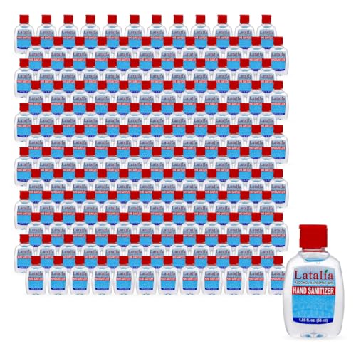 Latalia Mini Hand Sanitizer - Pack of 96 Travel Hand Sanitizers - Unscented Mini Clean Scent Non-Drying Gel (55ml & 1.85 fl. oz)