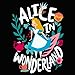 Disney Girls Alice in Wonderland Ferns Flowers & Tea Juniors Racerback Tank T-Shirt, Black, Large US