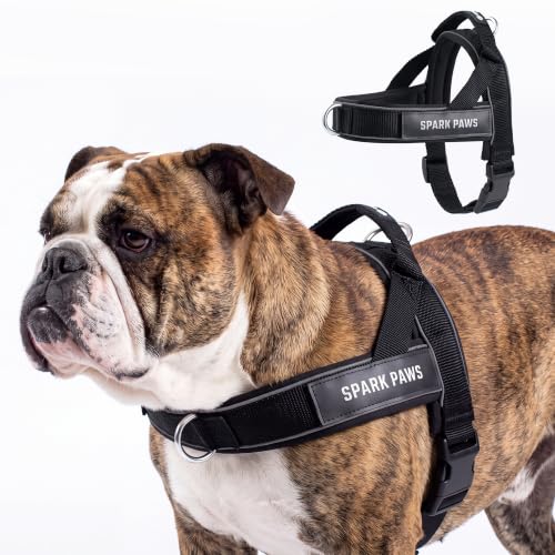 Image of Spark Paws No Pull Front Clip Dog Harness - Easy On, Padded and Lightweight | Two Clips, On in Seconds, Chest Bearing, Australian Style, No Throat Pressure, for Small Medium and Large Breeds