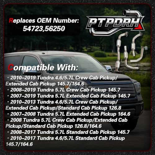 PTPDRH Catalytic Converter Compatible with Toyota Tundra 2007 V8 5.7L (145.7" Wheelbase),Toyota Tundra 2008-2019 V8 5.7L (EPA Compliant) by PTPDRH - Used condition - Image 3