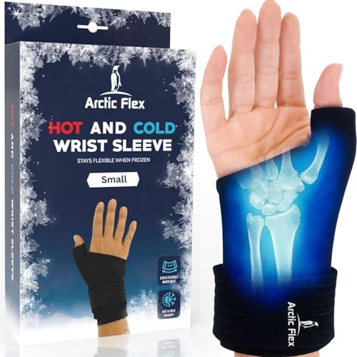 Arctic Flex Wrist & Thumb Ice Pack Wrap - Extra Strength Hot & Cold Therapy - Reusable Hand Freeze Sleeve - For Arthritis, Carpal Tunnel, Surgery, & Pain Relief (Fits Left & Right)