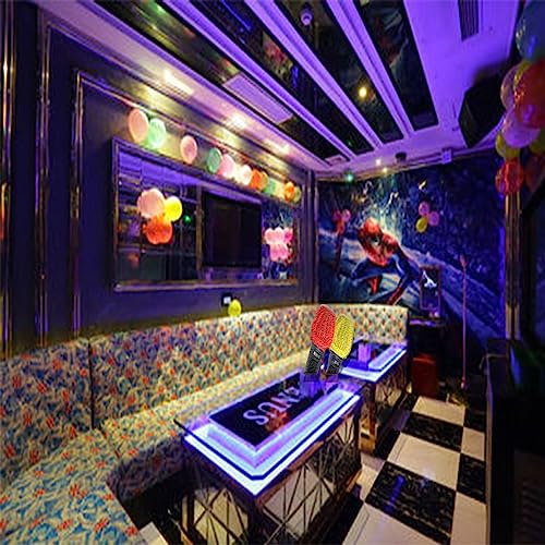 Eterspr 200 Stück Einweg Mikrofon Abdeckungen, Vliesstoff Karaoke-Mikrofonabdeckung, für Karaoke, Bühnenshow und Andere Szenen(Gelb und Rot)