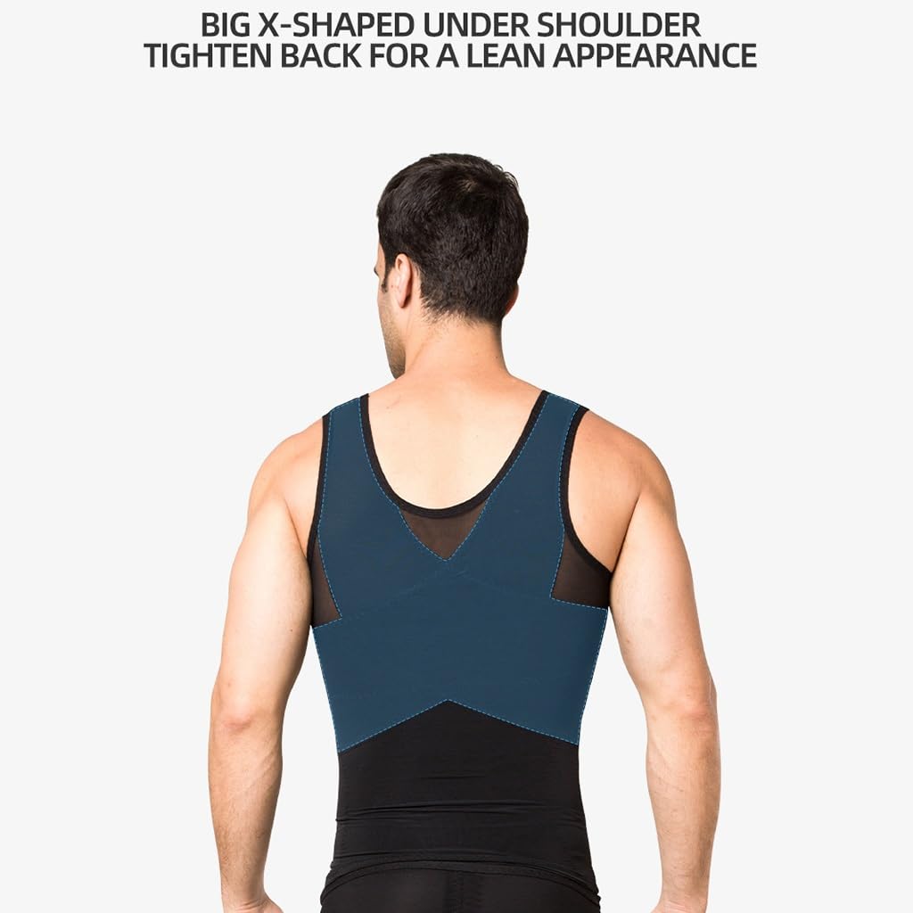 QTANZIQI Faja Moldeadora para Hombre, Traje de compresión Adelgazante para Barriga, Body con Control de Barriga, Entrenador de Cintura sin Costuras