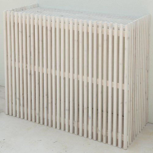 ガーデンガーデン モダンエアコン室外機カバー ジャンボ(大型対応) ウォッシュホワイト 幅110cm×高さ90cm 杉天然木 MAC-1100WHT