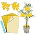 60Pcs Pièges à Insectes Anti Moucherons Pièges Engluées Autocollants Colle Double-Face Étanche Jaunes Attrape Mouches pour Jardin Plante Fleur Fruits(3 Formes)