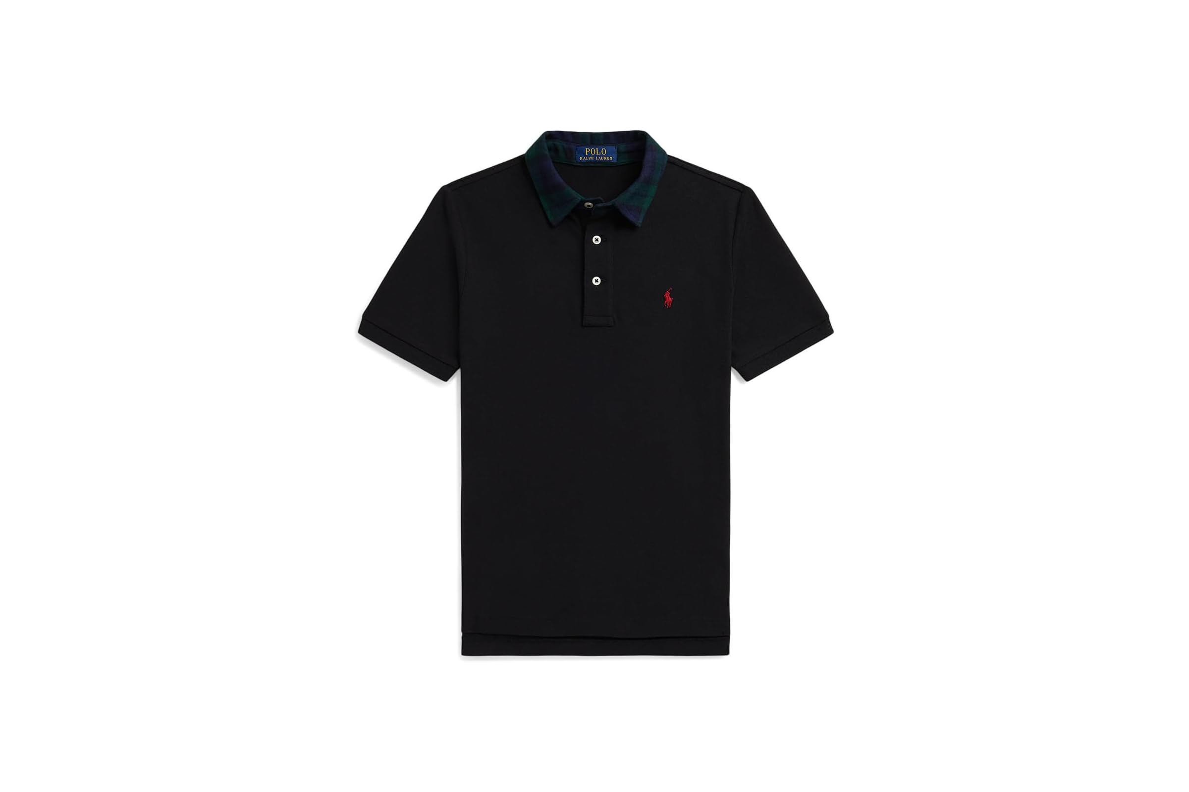 Мужская рубашка Polo Ralph Lauren Kids Plaid-Collar Cotton Mesh Polo Shirt (Big Kid)