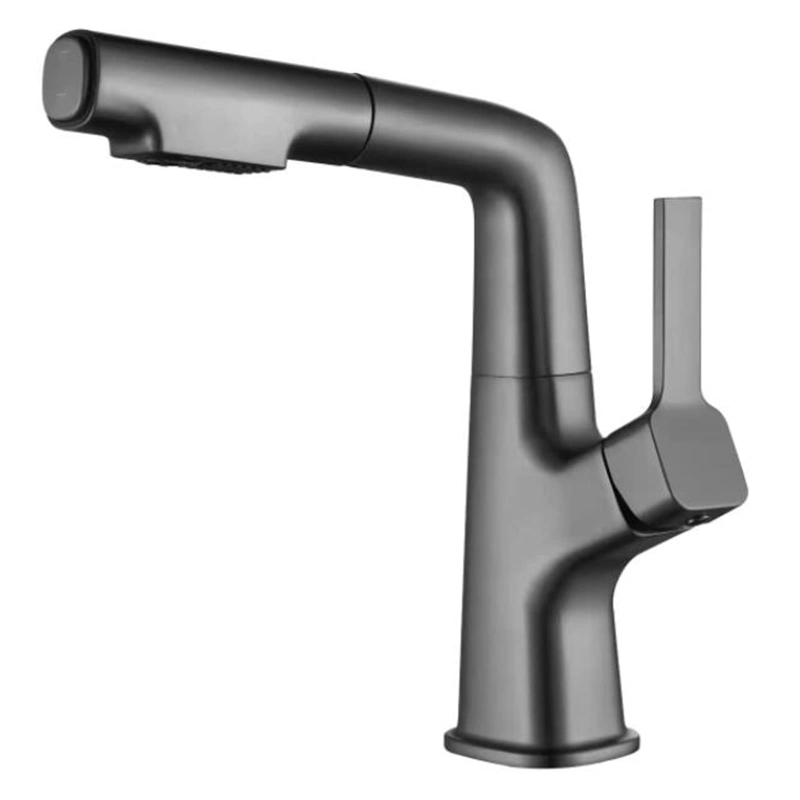 VDOQTLJT Basin Faucet with Pull Out Spray Brass Hot and Cold Swivel Multifunction Bathroom Faucets-Grey(Cromo)