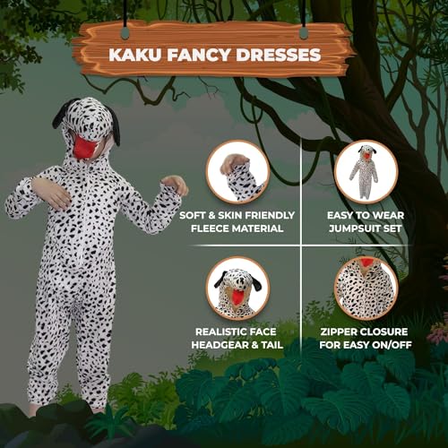 Image of Kaku Fancy Dresses Dog Pet Animal Costume for Kids - Black & White, 5-6 Years | Animal Fancy Dress for Boys & Girls