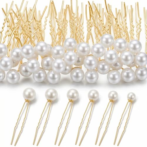 36 Pcs Wedding Pearl Hair Pins Wedding Bridal U Shape Hair Clips For Brides Bridesmaid Women French Style Pearl Hairs Pins