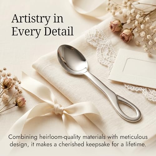 Image of Sophie 925 Sterling Silver Baby Feeding Spoon | Food grade, engravable, gift boxed, baby shower, christening