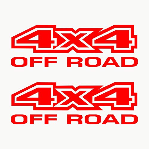 Autodomy Autocollant Voiture 4X4 Tout Terrain Off Road 2 Unités | Stickers 4x4 pour la Voiture 20x6,5 cm (Rouge)