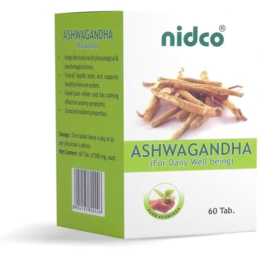 NIDCO Ashwagandha Stress Relief Tablets - Pack of 3 - 180 Ta