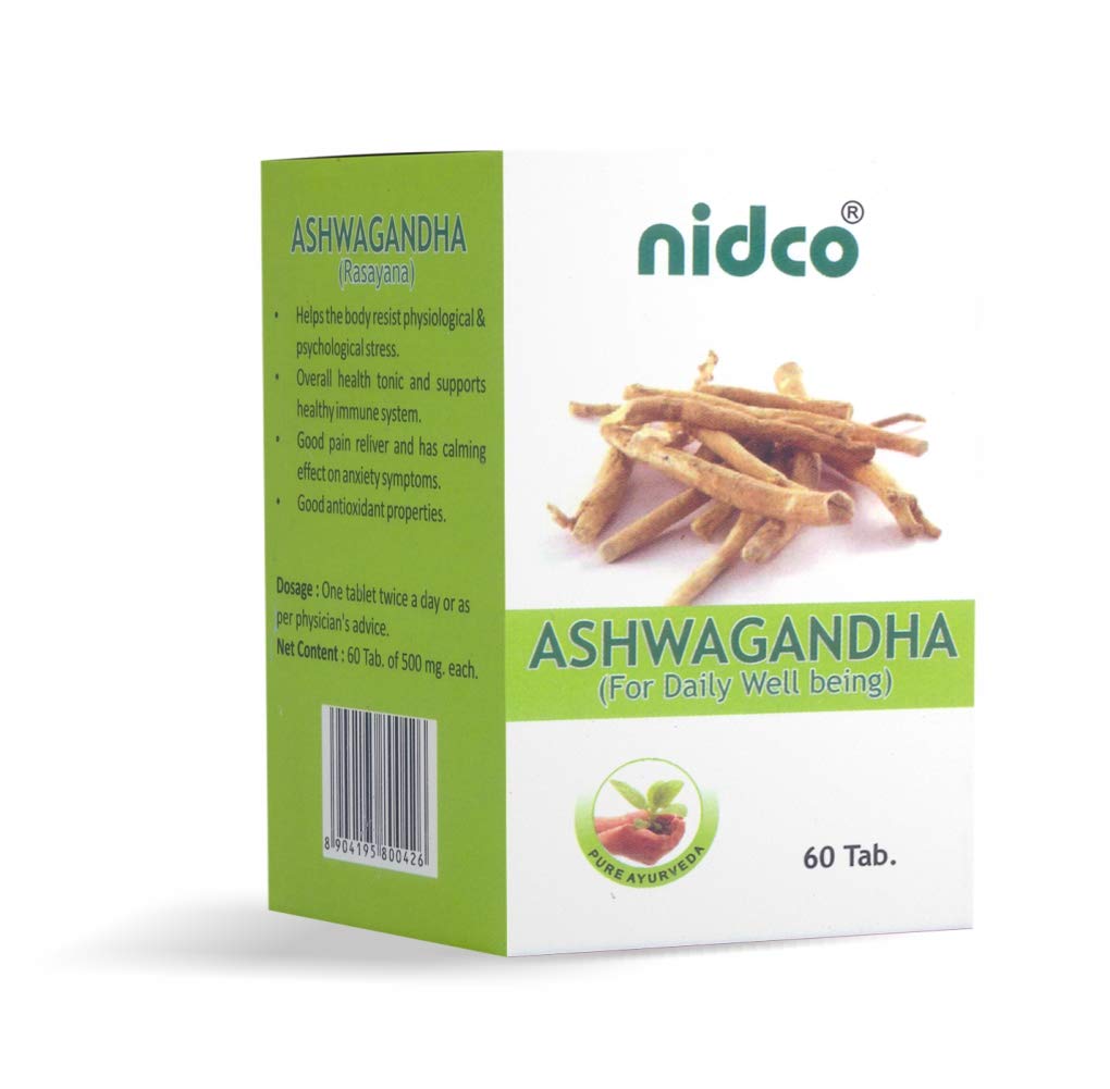 NIDCO HERBEAL HERITAGE Ashwagandha Tablet | Natural Tablet For daily Well Being | Stress Relief | Rejuvenates Mind & Body | Improves Strength & Energy | General Wellness - (Pack Of 3 | 60 * 3 =180 Tablets) (B08FHZQ28G) Amazon Price History, Amazon Price Tracker