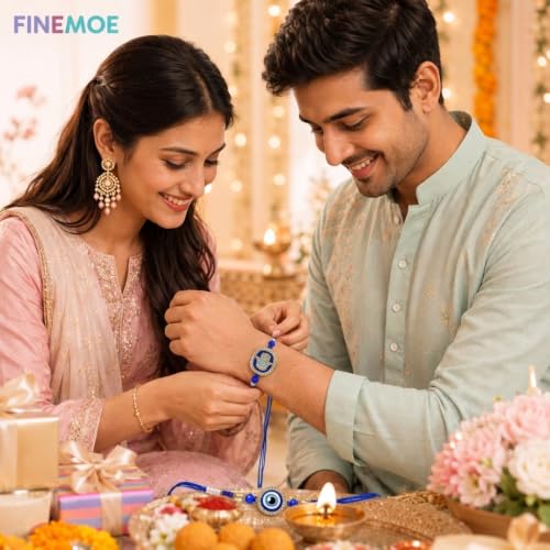 Image of FINEMOE Rakhi Set for Brother, Raksha Bandhan Gifts | Skin Friendly Adjustable Tie, Rakhdi Festival
