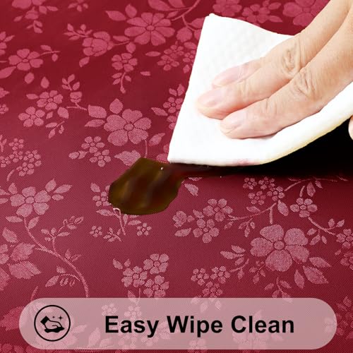 Image of Smiry Heavy Duty Vinyl Fitted Tablecloths for 6 Foot Rectangle Tables